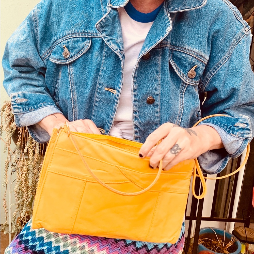 80s vintage leather strap handbag purse